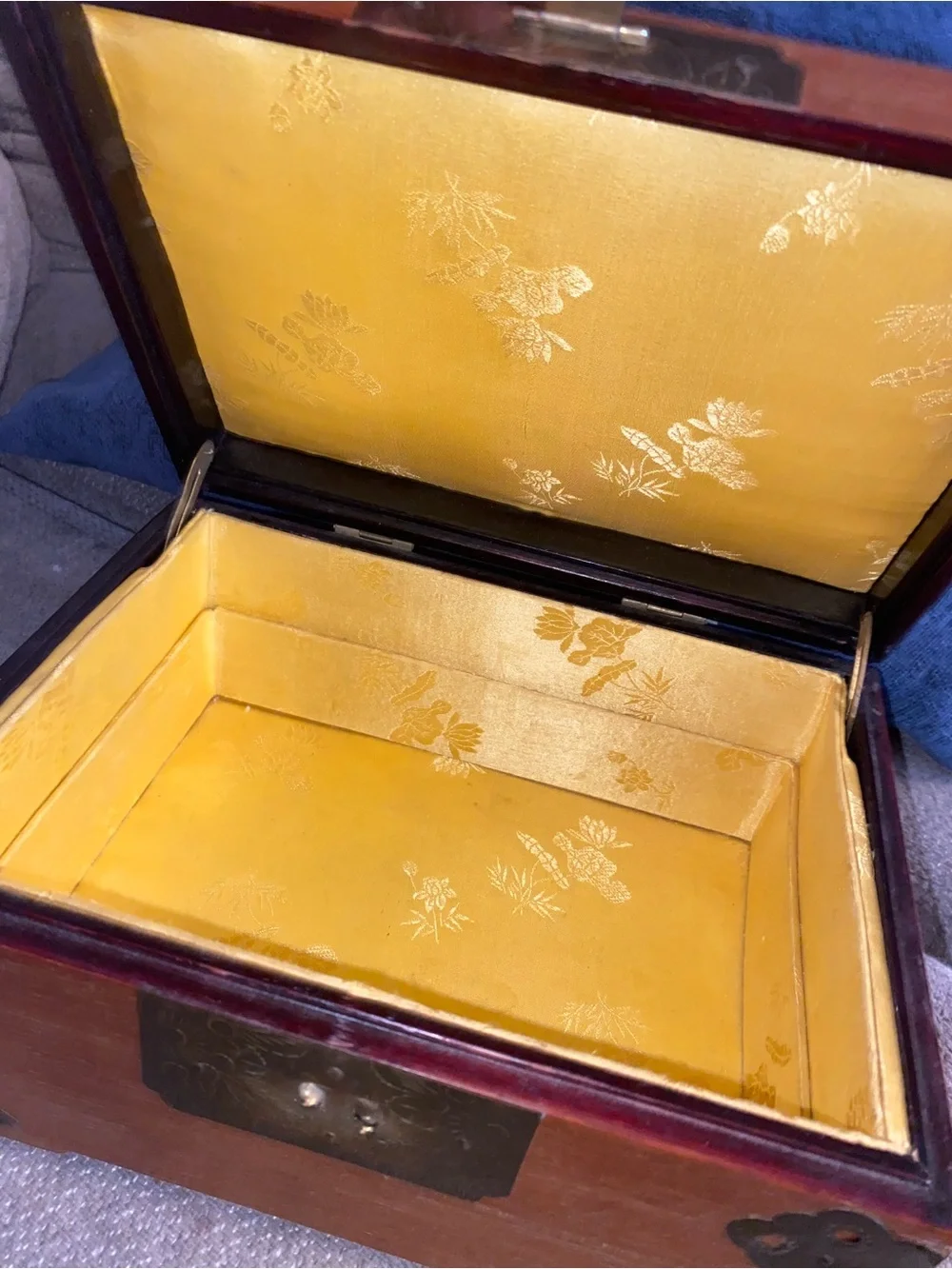 8 Other Reasons Wooden Jewelry Box with Turquoise Accent and Brass Hardware